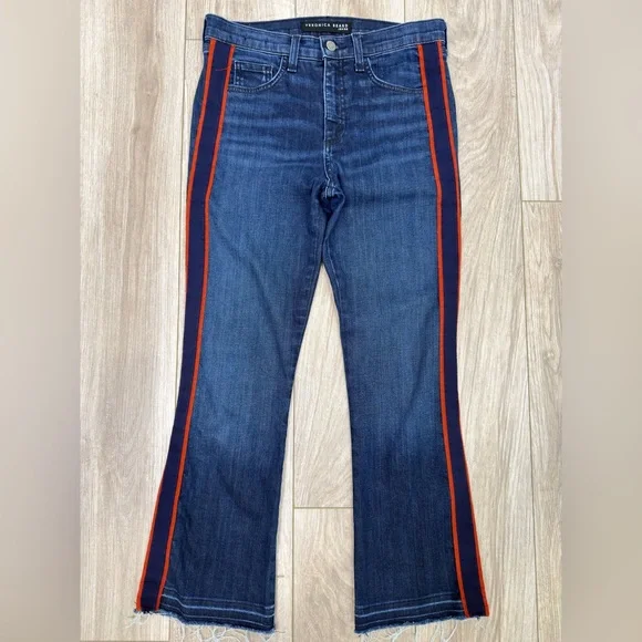 Veronica Beard Carolyn Baby Boot High Rise Jeans Stripe Size 27 - Picture 4 of 8